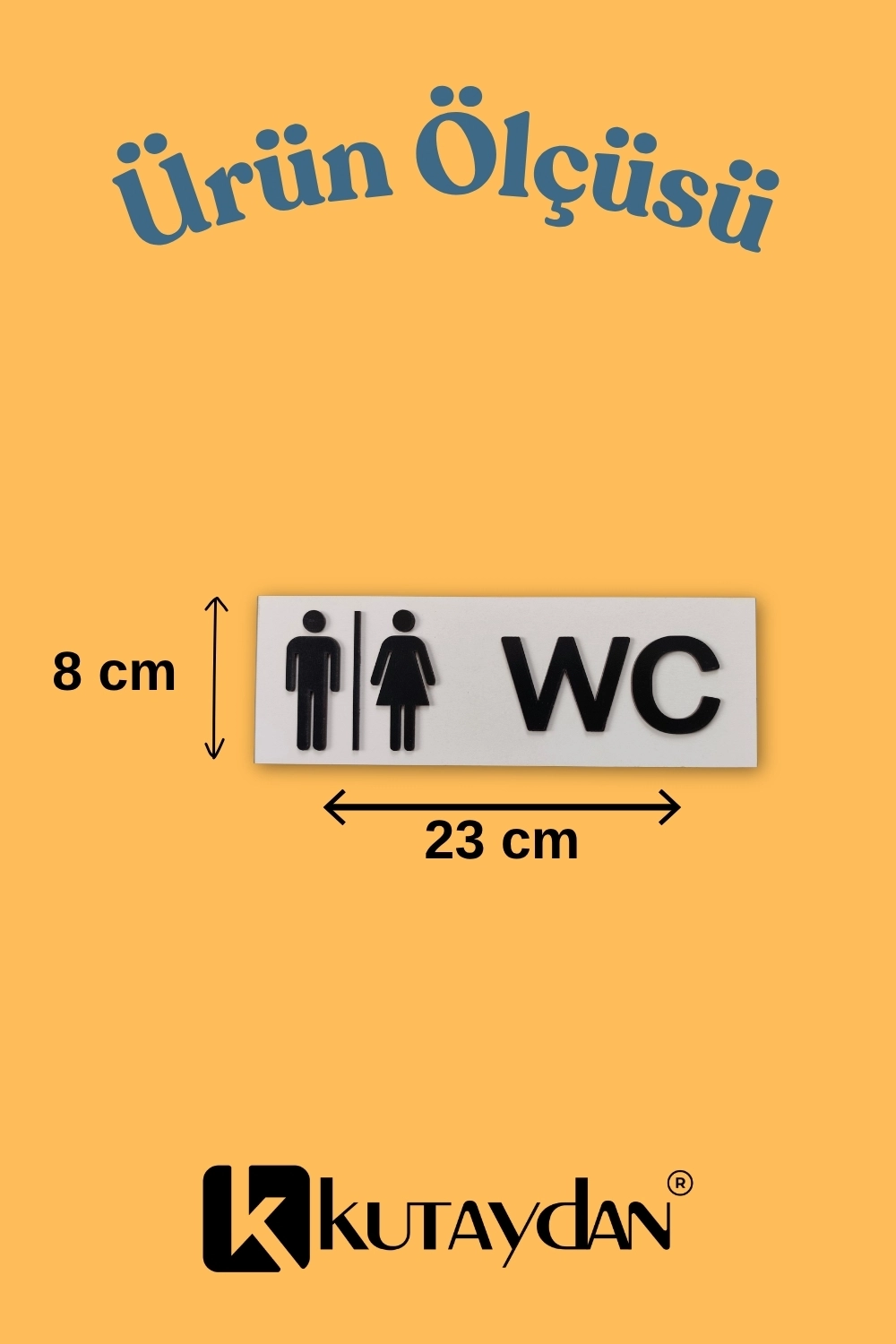 Dekoratif Ahşap 2D Kabartma Figürlü WC Tabelası - Beyaz