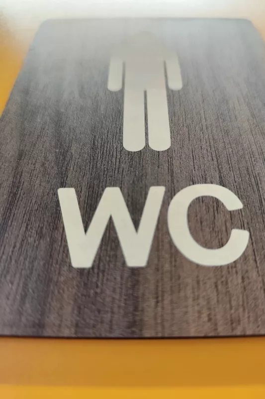 Kadın-Erkek WC Yönlendirme Levhası- İkili Set - Tesbih Ahşap