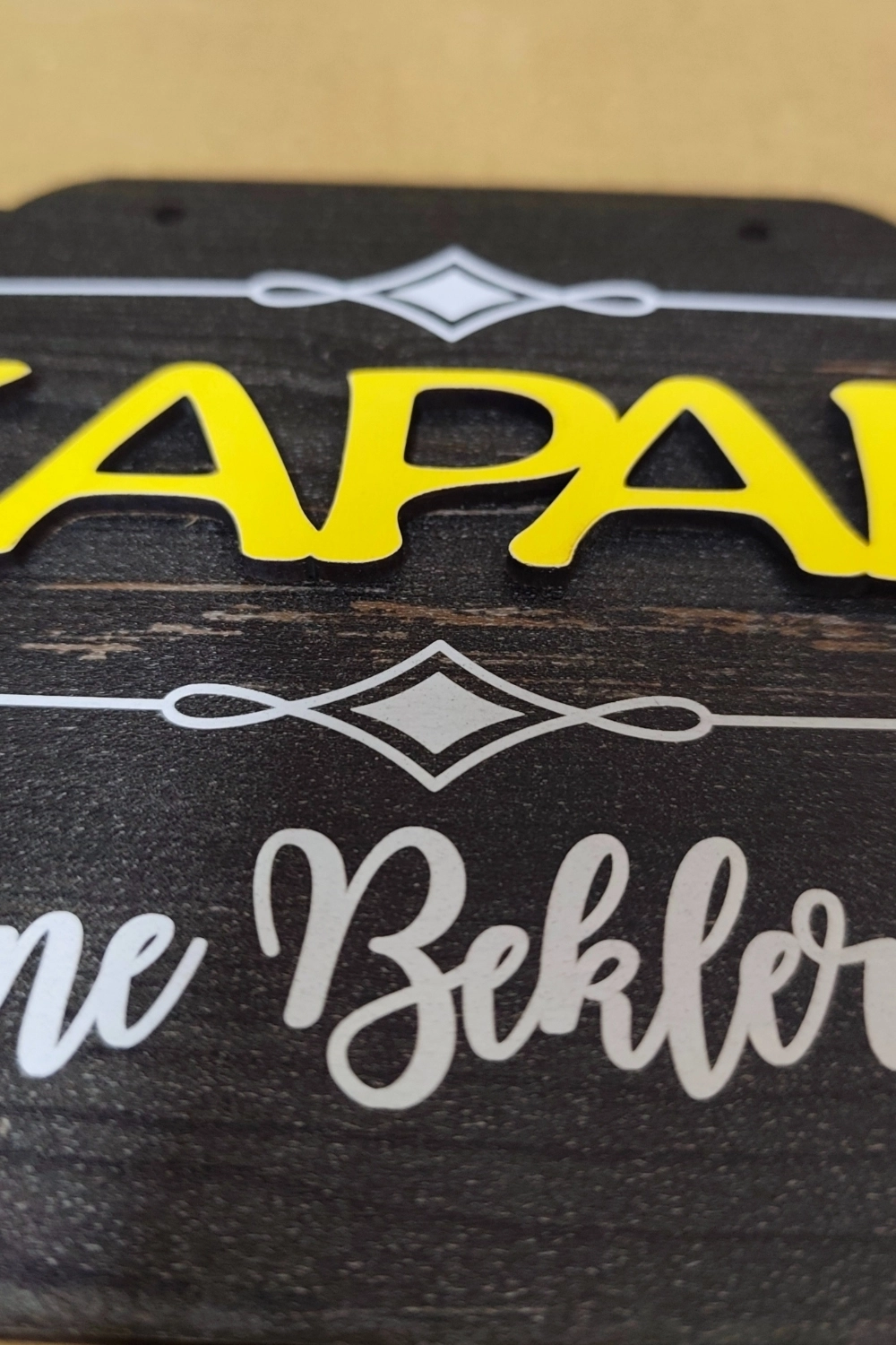 Dekoratif Ahşap 2D Açık-Kapalı Yazısı - Rebap Ahşap