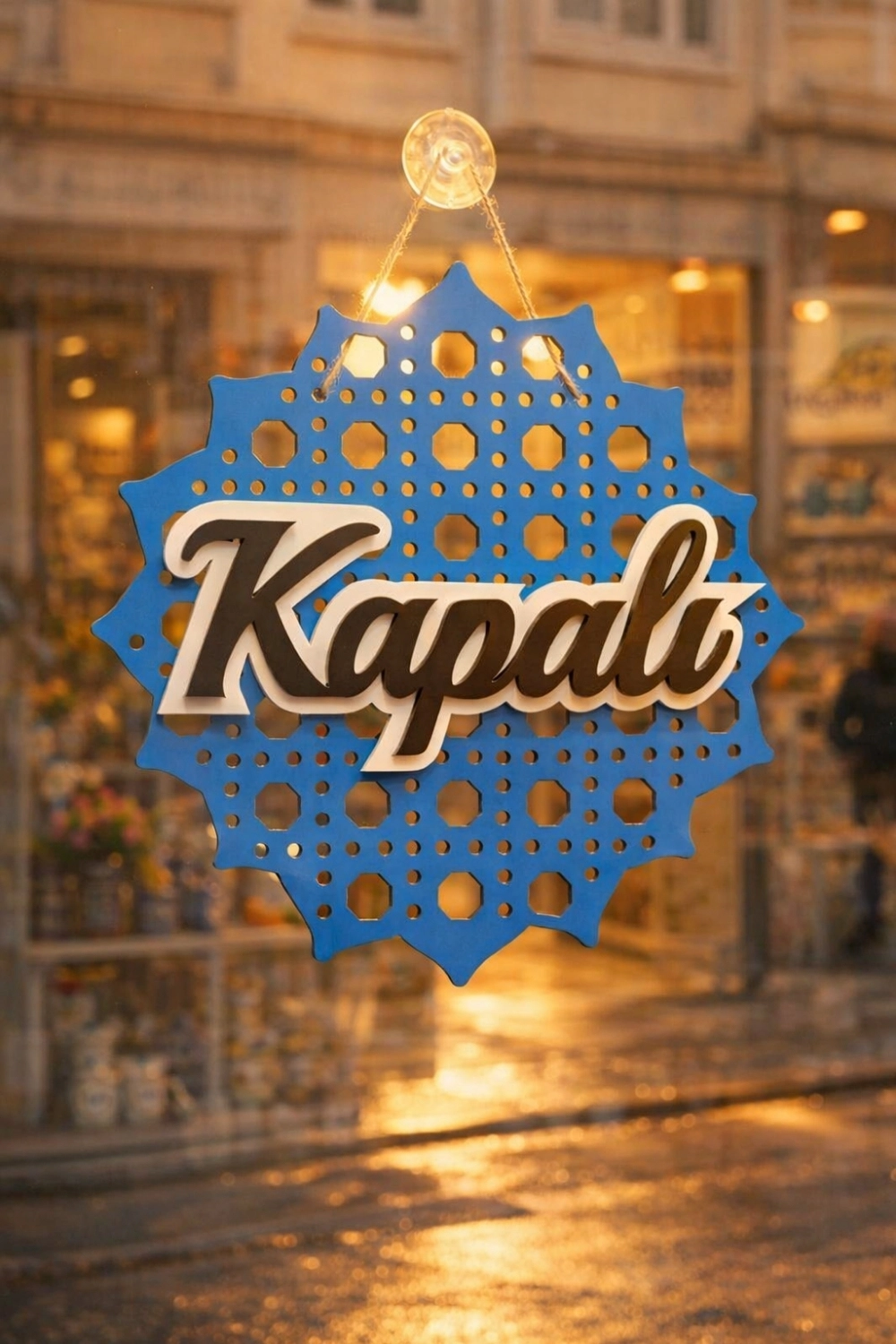 Hazeran Günebakan Desenli 5D Modern Açık/Kapalı Tabelası - Saks