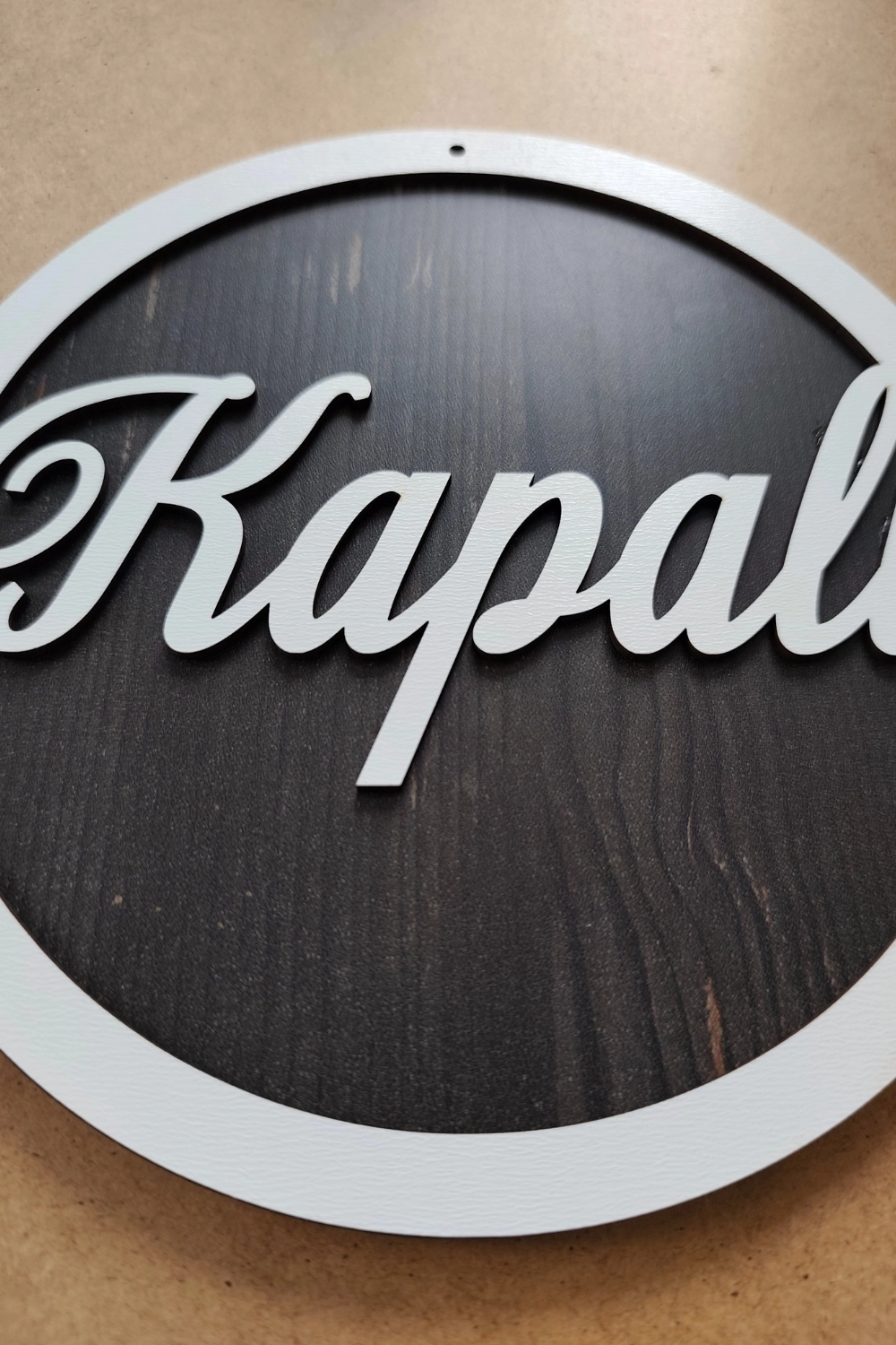 Üç Katlı El Yazılı Modern Açık/Kapalı Tabelası - Rebap Ahşap