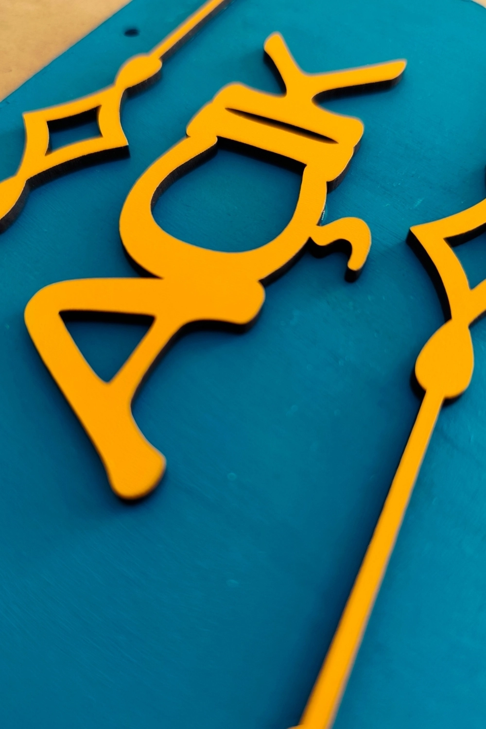 Turkuaz Ahşap Butik Açık/Kapalı Tabelası - Akrilik Boyalı Özel Tasarım