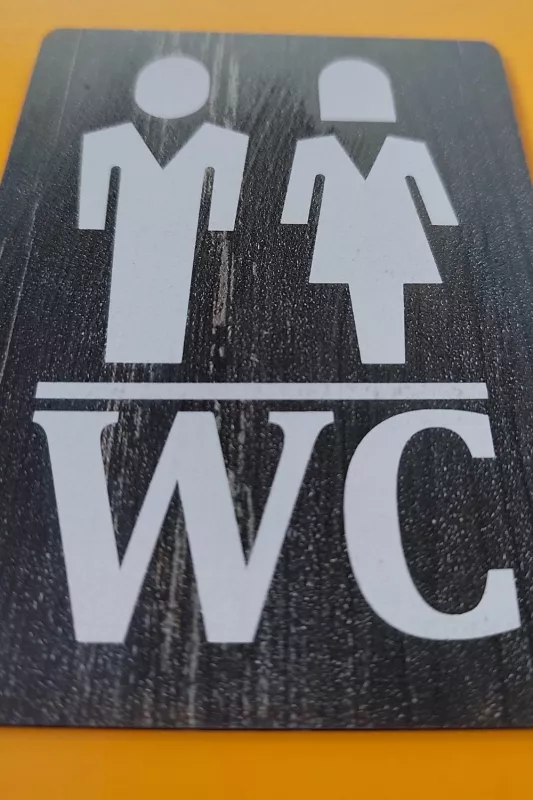 Kadın-Erkek WC Yönlendirme Levhası - Rebap Ahşap
