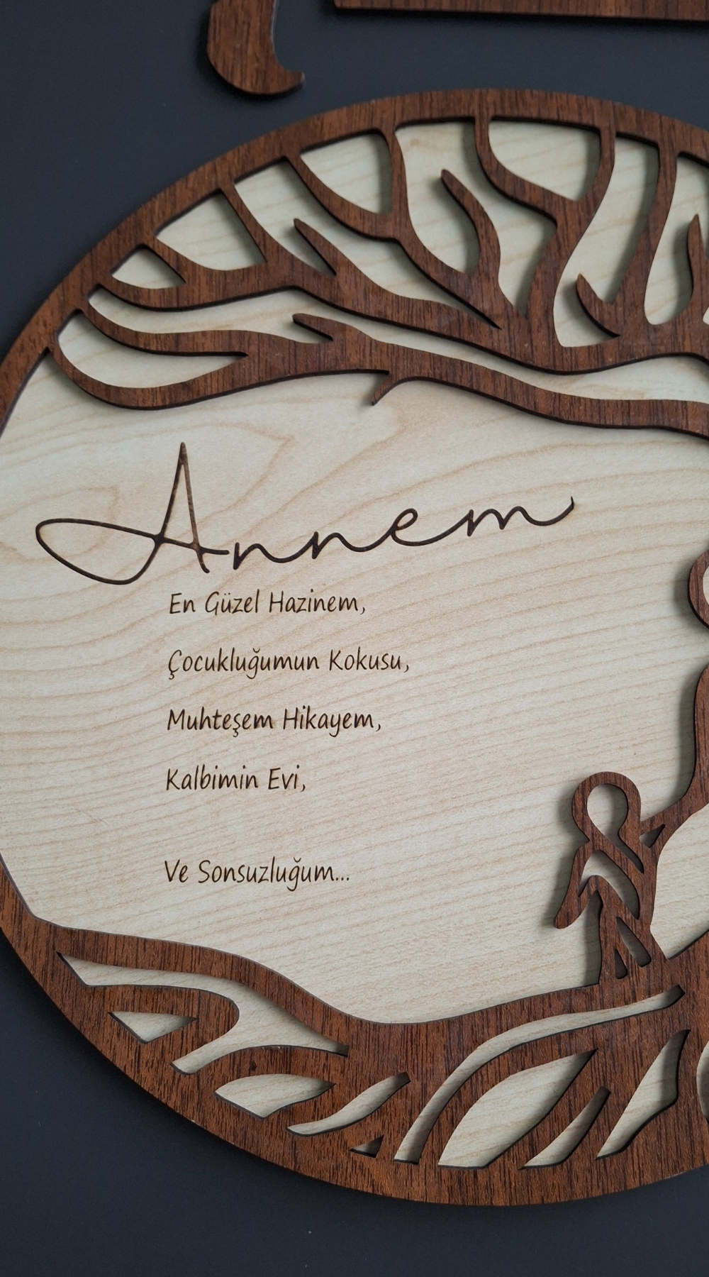 Anneler İçin Zamansız Bir Hatıra - Lazer Kesim 3d Ahşap Dekoratif Ürün