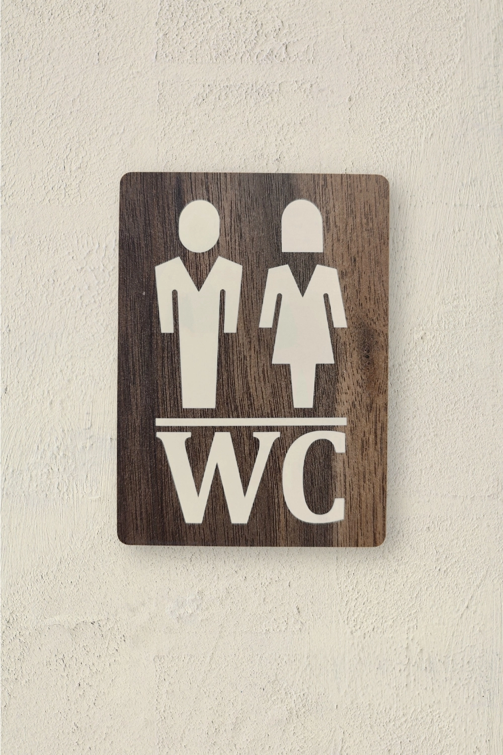Kadın-Erkek WC Yönlendirme Levhası - Tesbih Ahşap