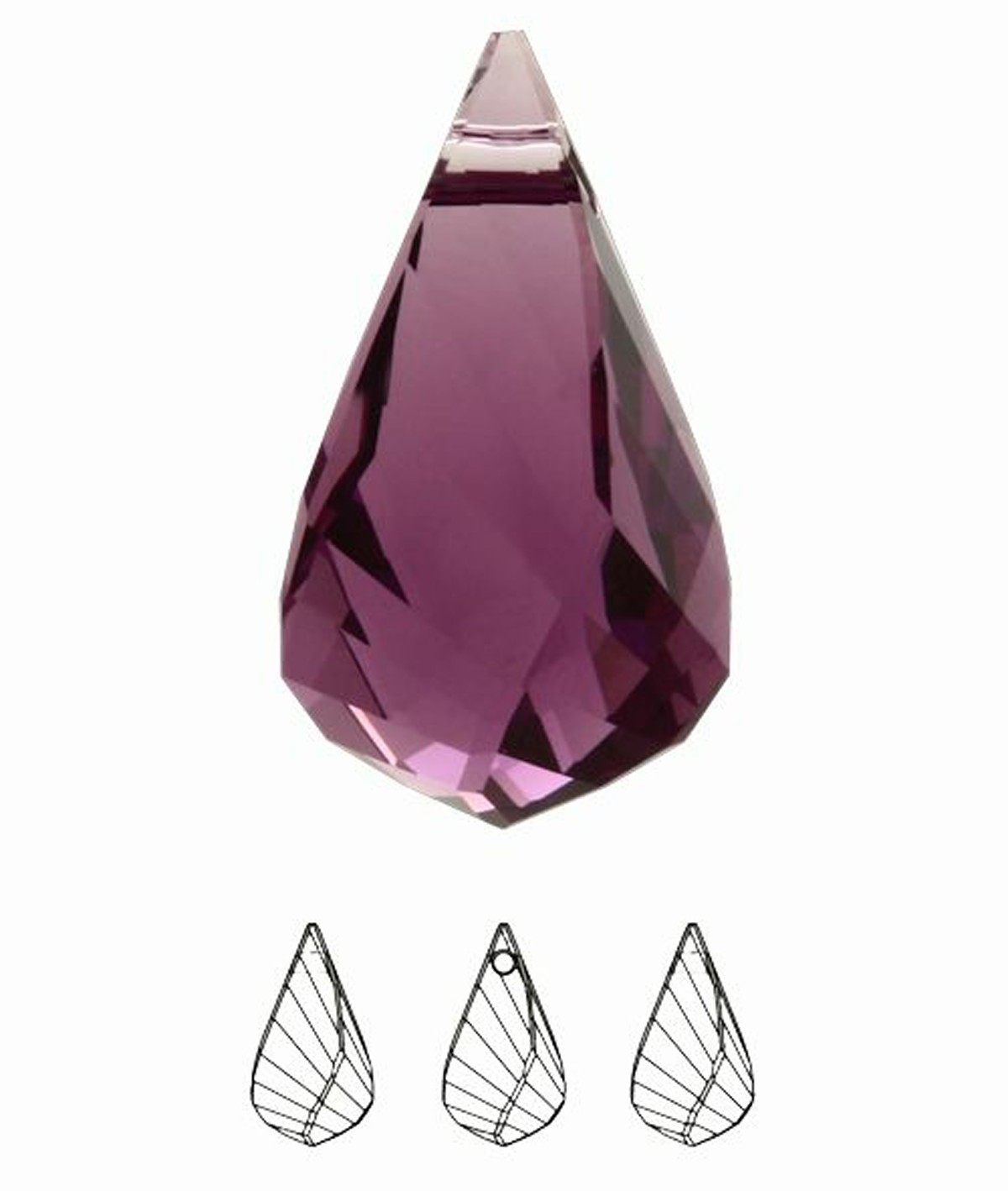 Swarovski® 6020 Amethys Helix Gümüş Kolye