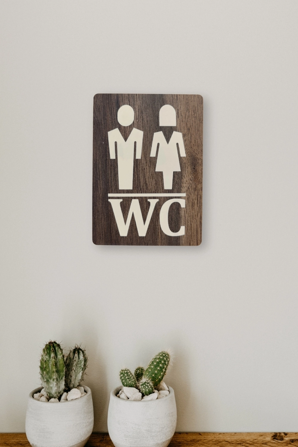 Kadın-Erkek WC Yönlendirme Levhası - Tesbih Ahşap