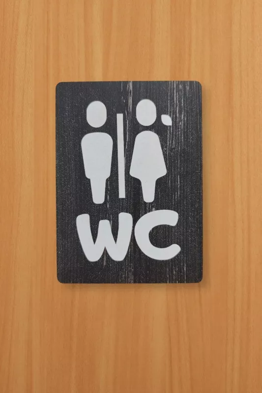 Kadın-Erkek Figürlü WC Yönlendirme Levhası - Rebap Ahşap