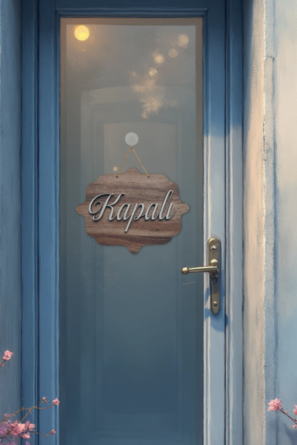 Ahşap Dekoratif Kesim Hattat Fontlu Açık-Kapalı Yazısı