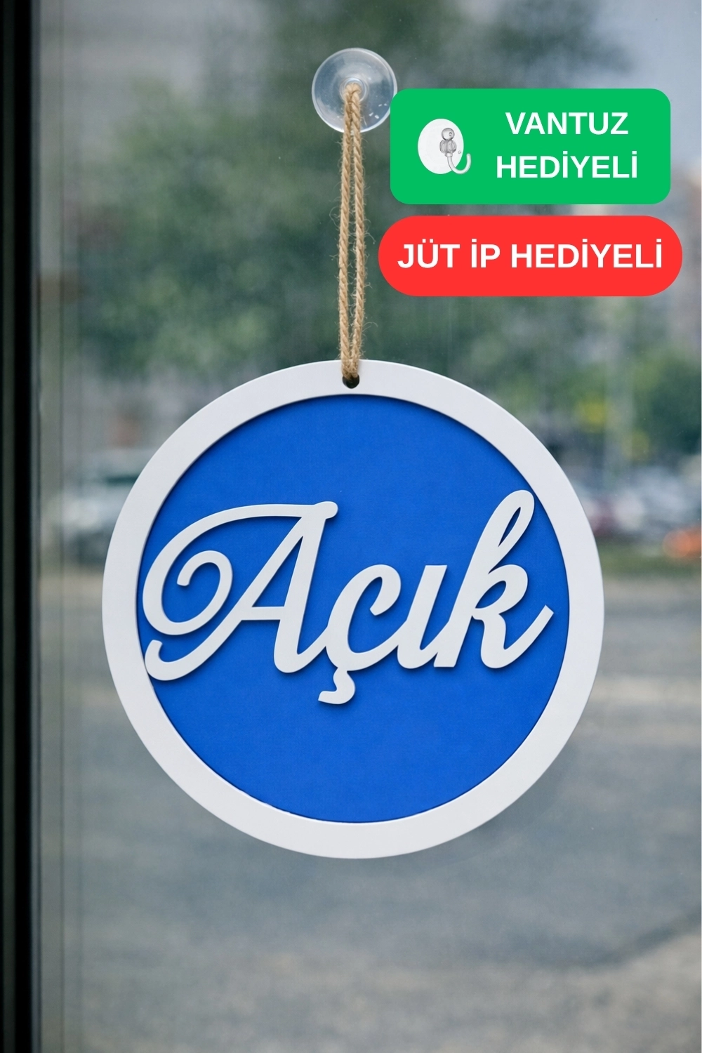 Üç Katlı El Yazılı Modern Açık/Kapalı Tabelası - Saks