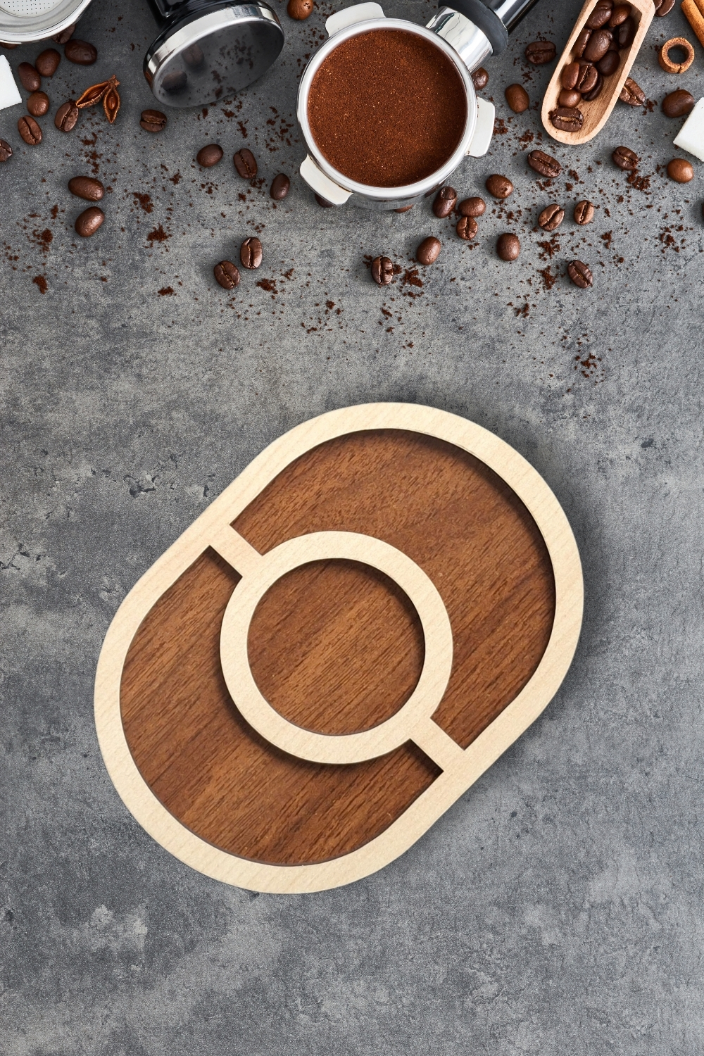 Kutaydan 6 Parça Ahşap Lazer Kesim Bardak ve Kahve Altlığı