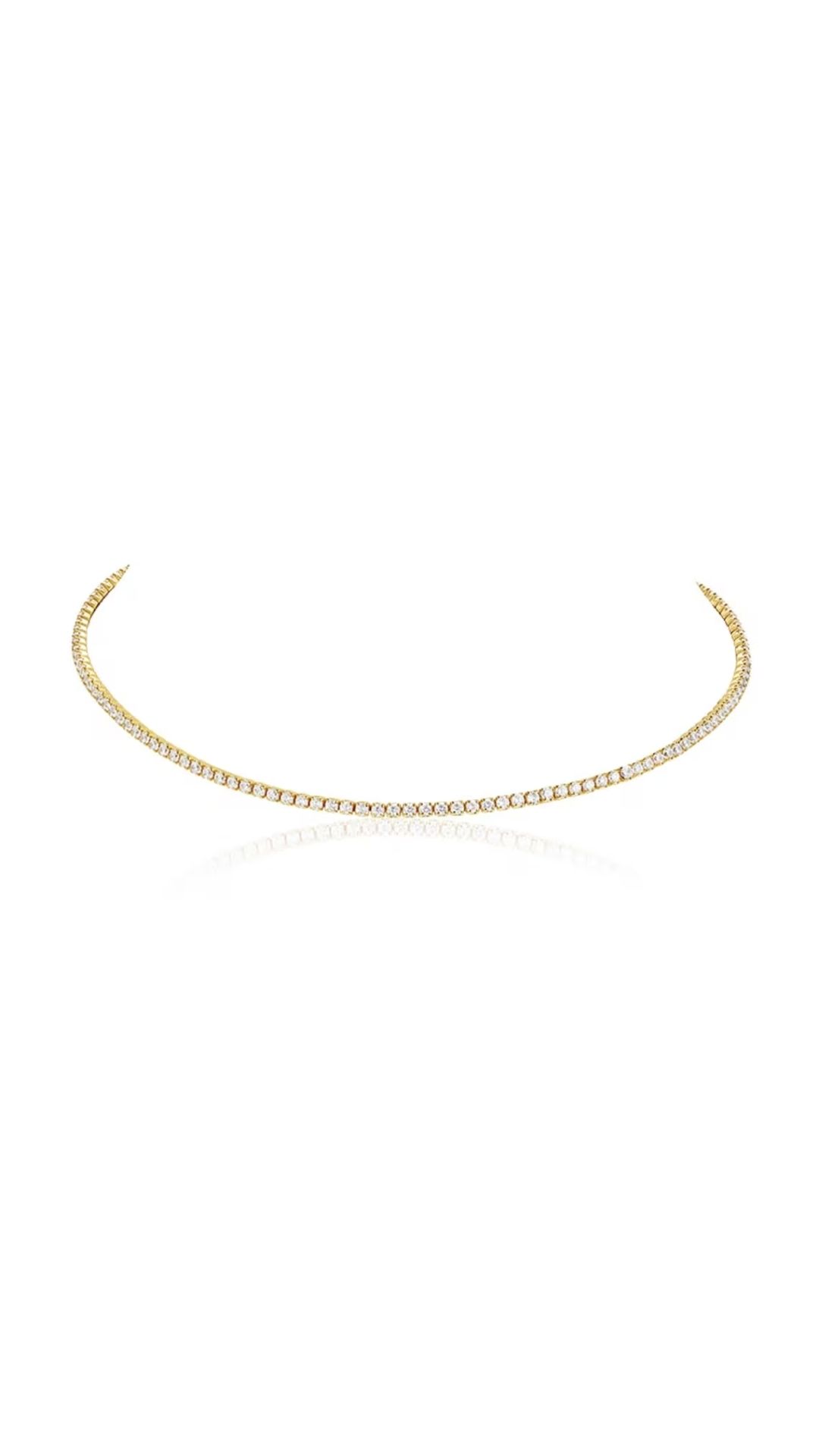 3 mm Zirkon Taşlı Su Yolu Stras Kolye (Ters Dönmeyen Model)