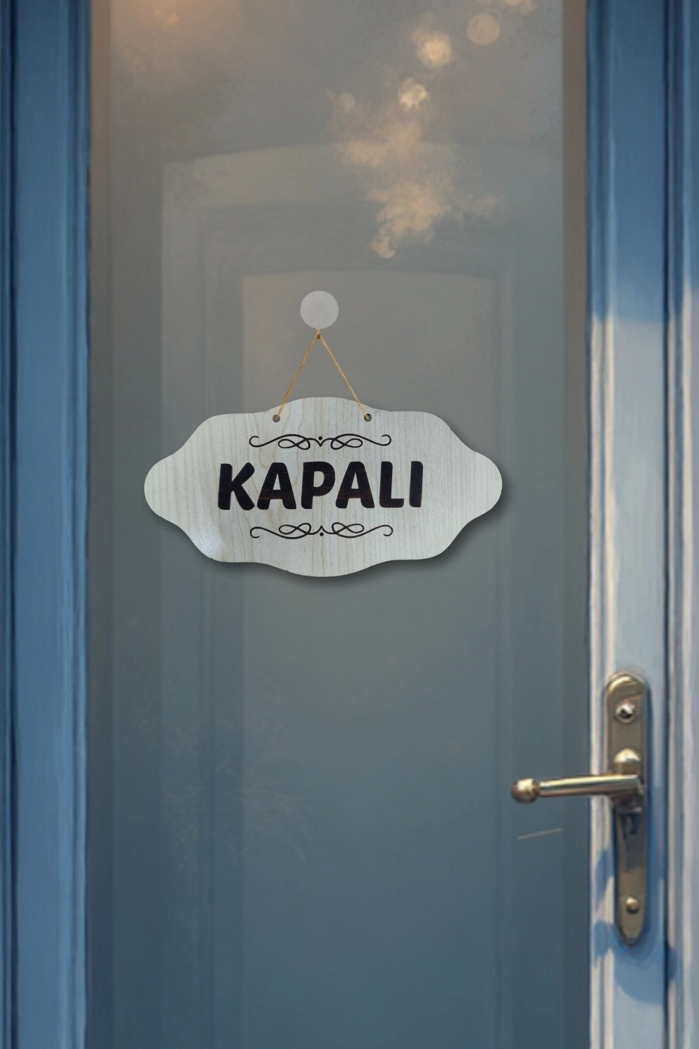 Dekoratif AÇIK-KAPALI Tabelası – Jüt İp ve Vantuz Hediyeli - Akçaağaç