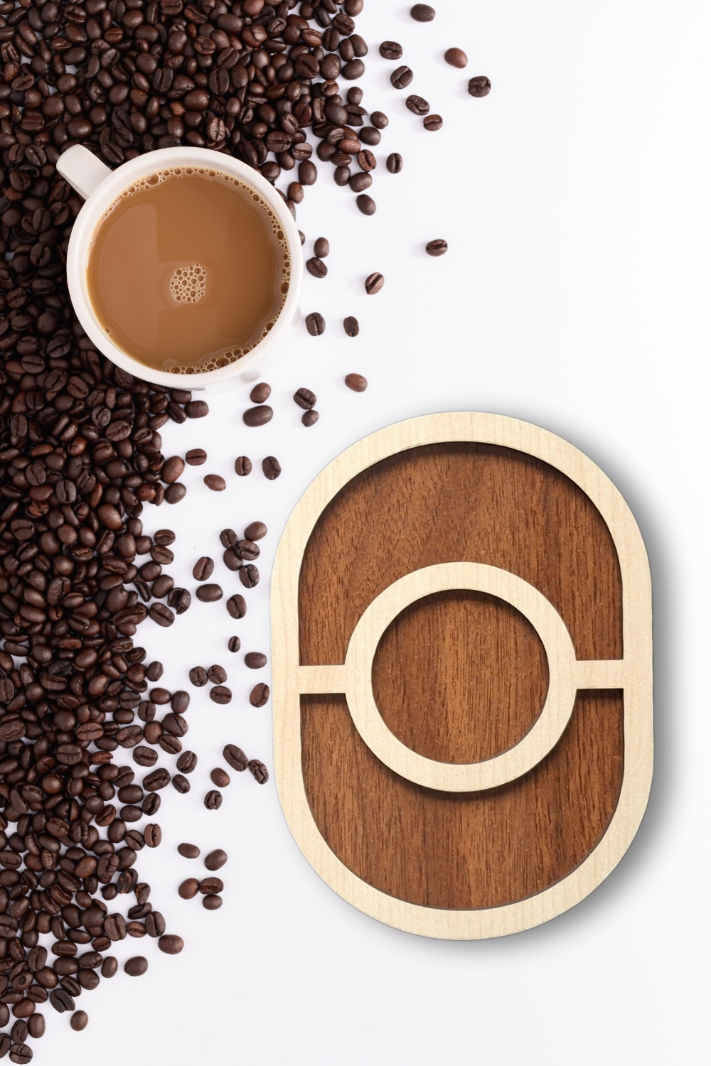 Kutaydan 6 Parça Ahşap Lazer Kesim Bardak ve Kahve Altlığı