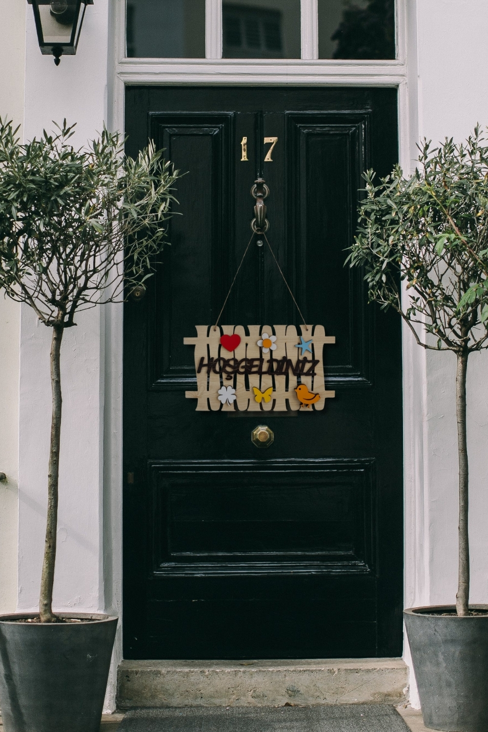 Hoşgeldiniz Yazılı Bahçe Çiti Mdf Lazer Kesim Kapı ve Duvar Süsü - Akçaağaç Ahşap