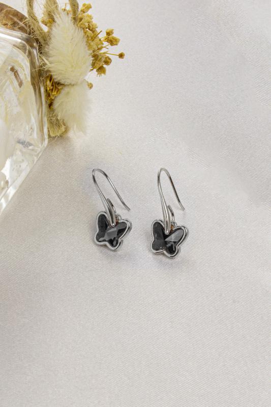 Swarovski Butterfly Taşlı Gümüş Kaplama Küpe