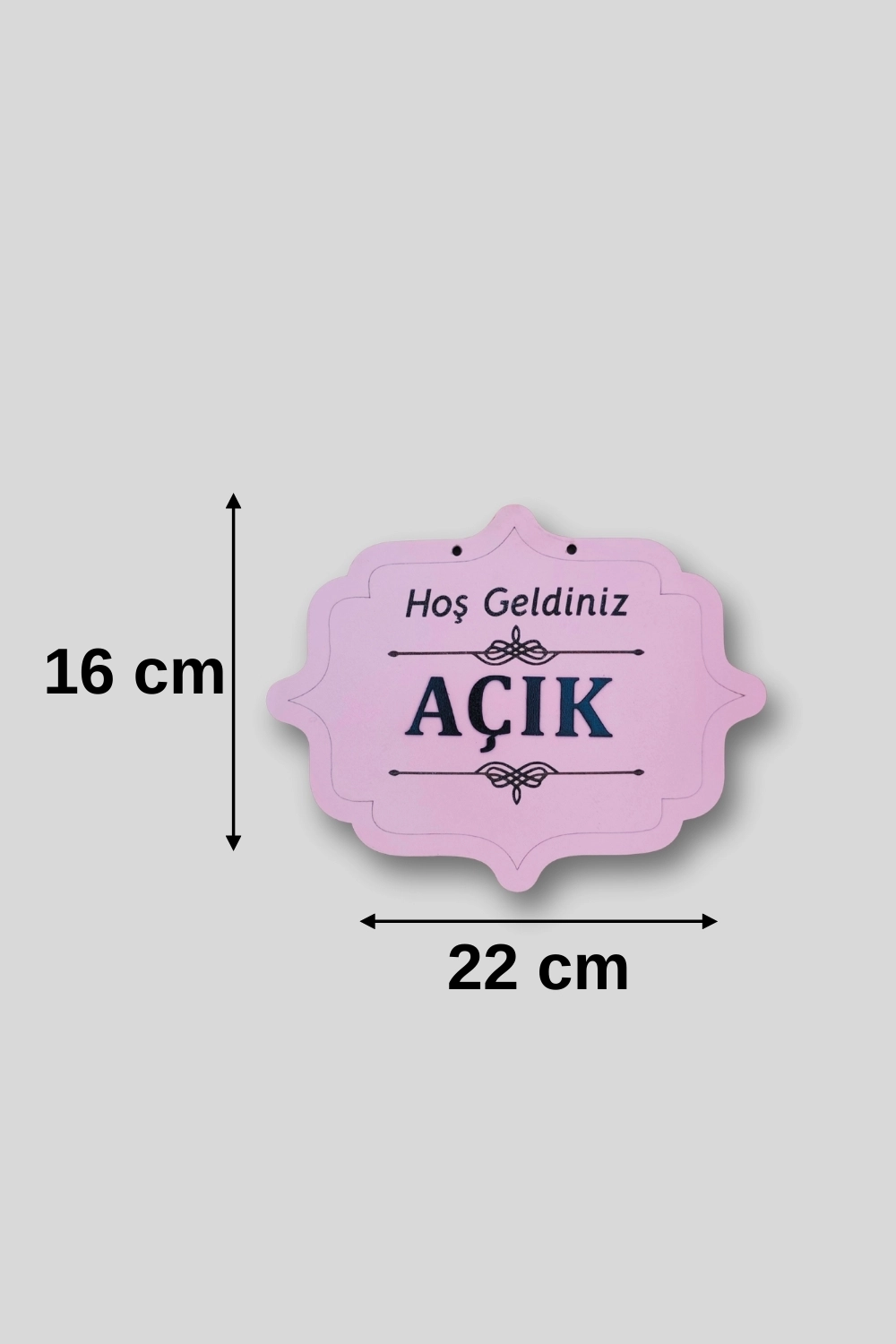 Ahşap Dekoratif Kesim Açık-Kapalı Yazısı - Pembe