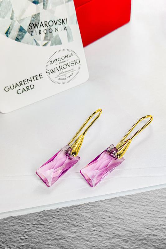 Swarovski Taşlı 6696 Urban Küpe - Lilac Shadov