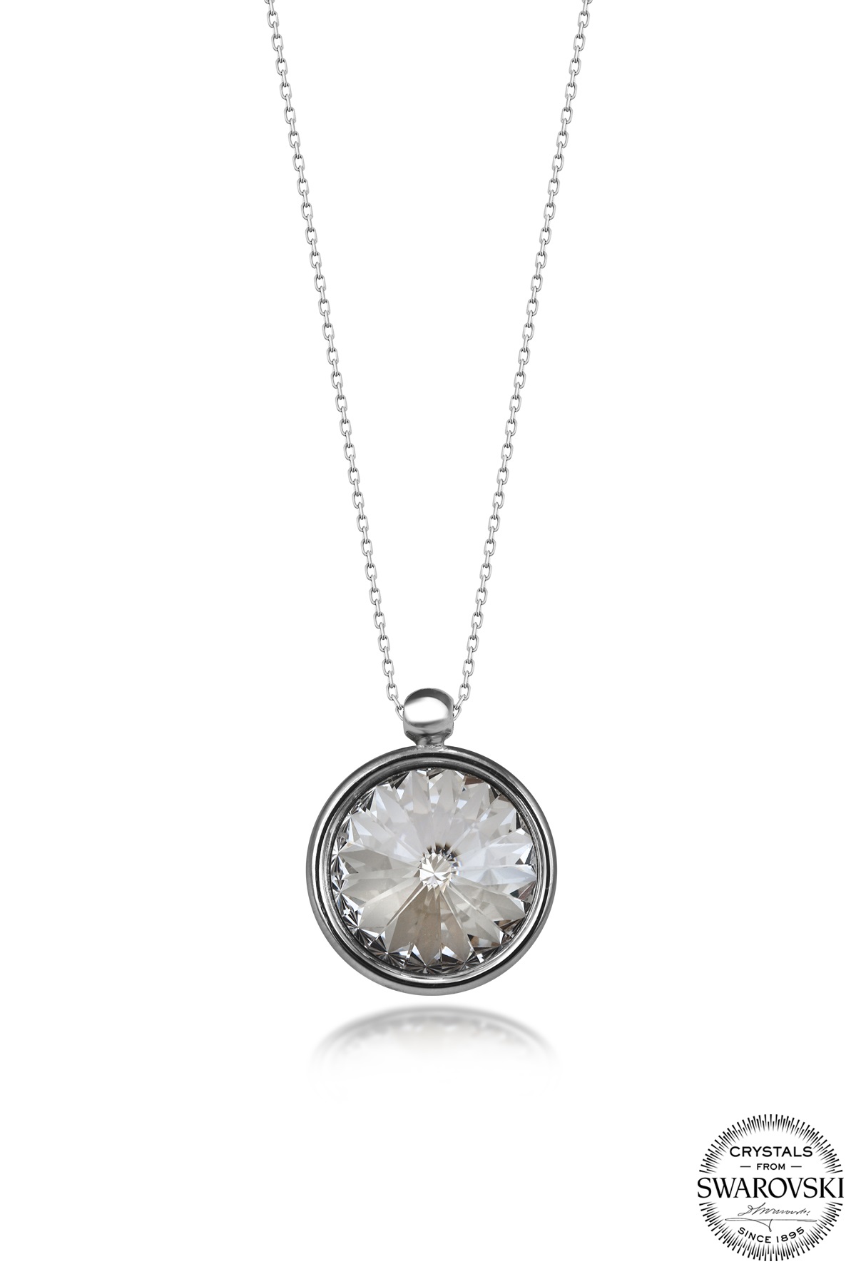 Kutaydan SWR Crystal 12 mm Çerveli Kadın Gümüş Kolye