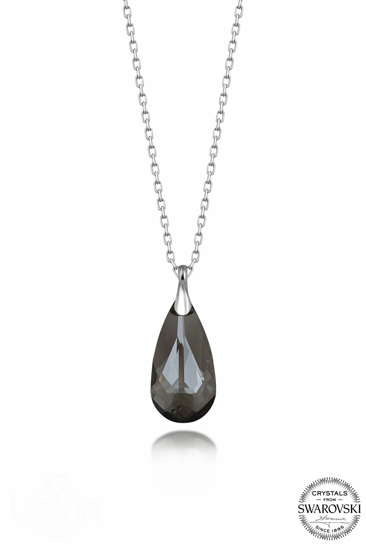 Kutaydan SWR Crystal 24 mm Hematit Damla Kadın Gümüş Kolye