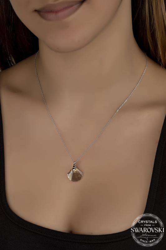 Kutaydan SWR Crystal 16 mm Deniz Kabuğu Kadın Gümüş Kolye