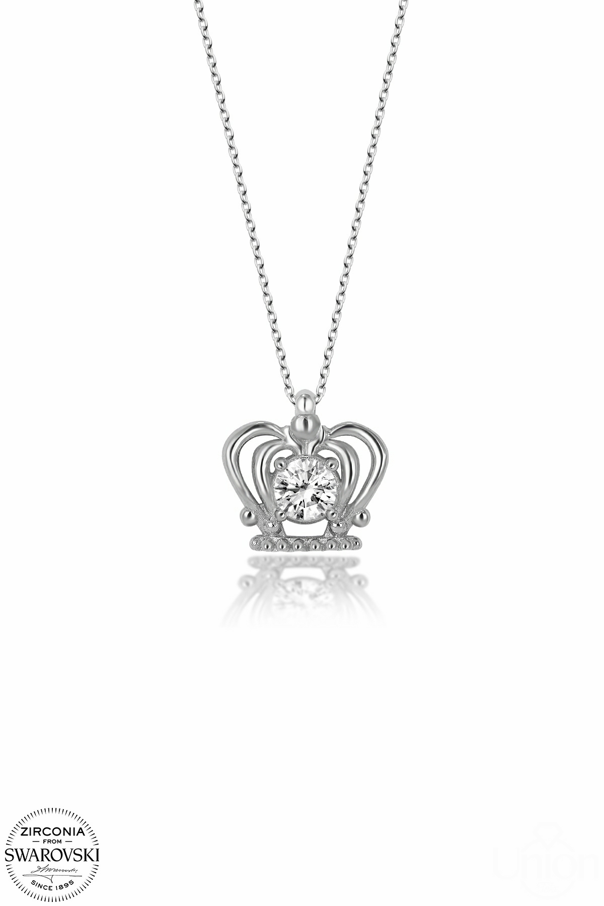 Kutaydan SWR Zirconia 0,66 CT Kralın Tacı Kadın Gümüş Kolye
