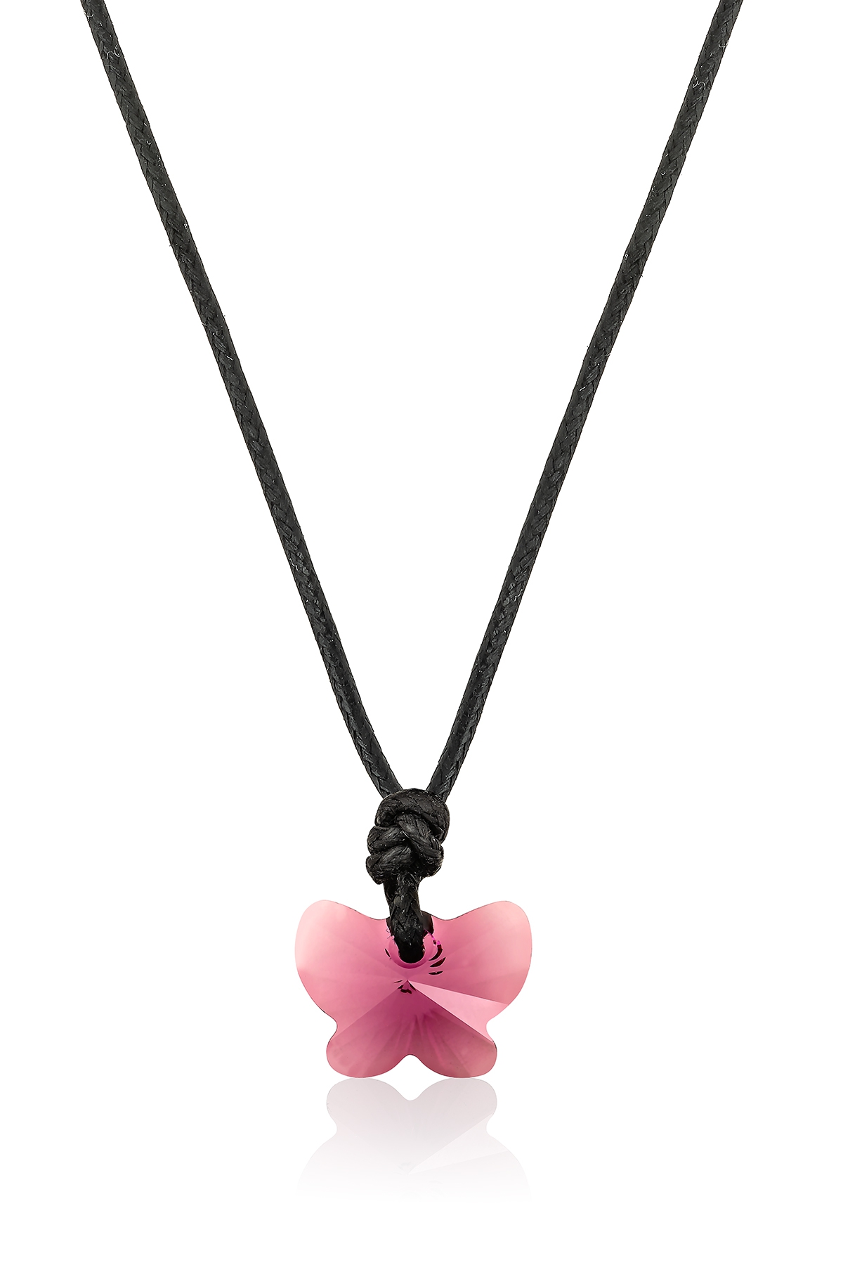 Swarovski® 6754 Butterfly Light Rose İpli Kolye