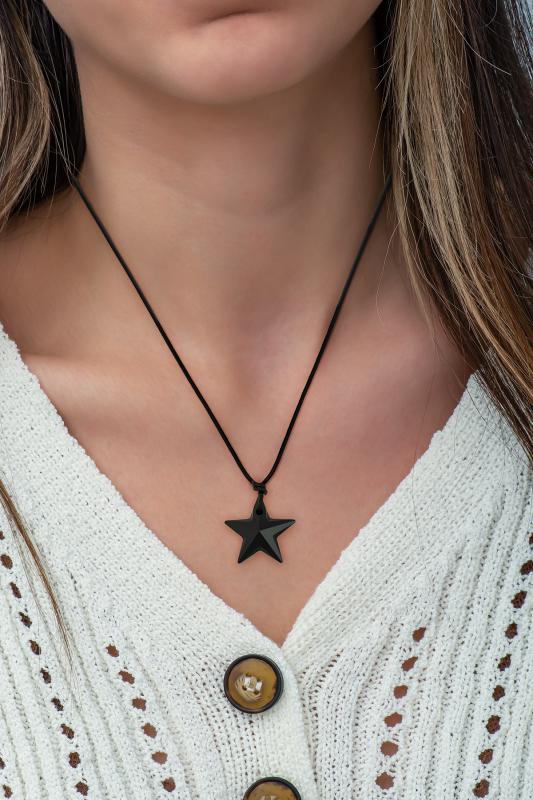 Swarovski® 6714 Star Jet İpli Kolye