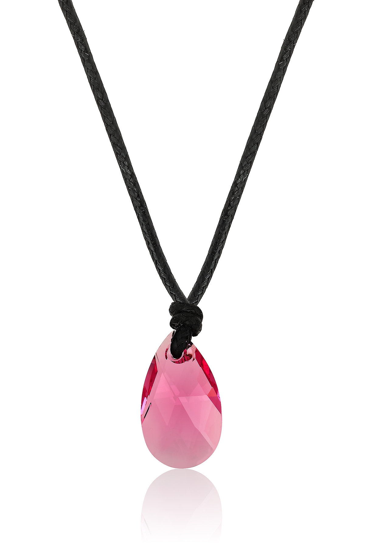 Swarovski® 6106 Pear-Shaped Lıght Rose Damla İpli Kolye