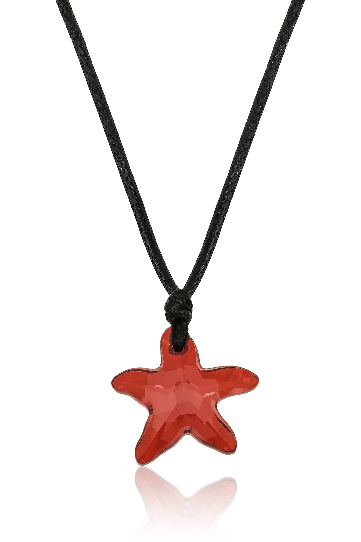 Swarovski® 6721 Starfish Red Magma İpli Kolye