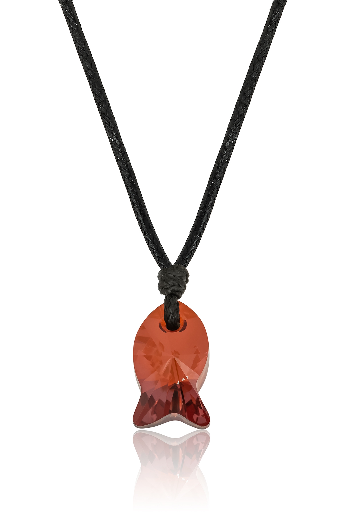 Swarovski® 6727 Fish Red Magma İpli Kolye