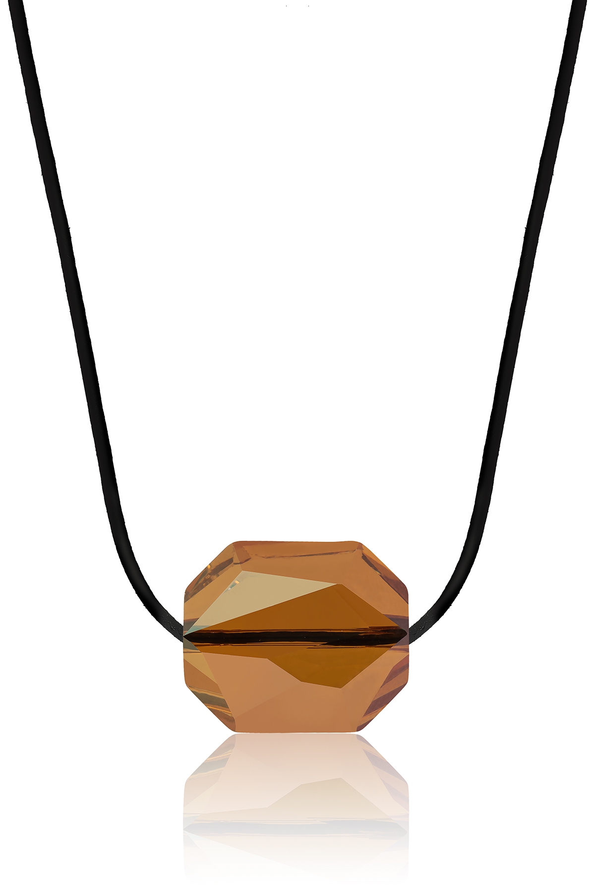 Swarovski® 5515 Cut Beat Topaz İpli Kolye