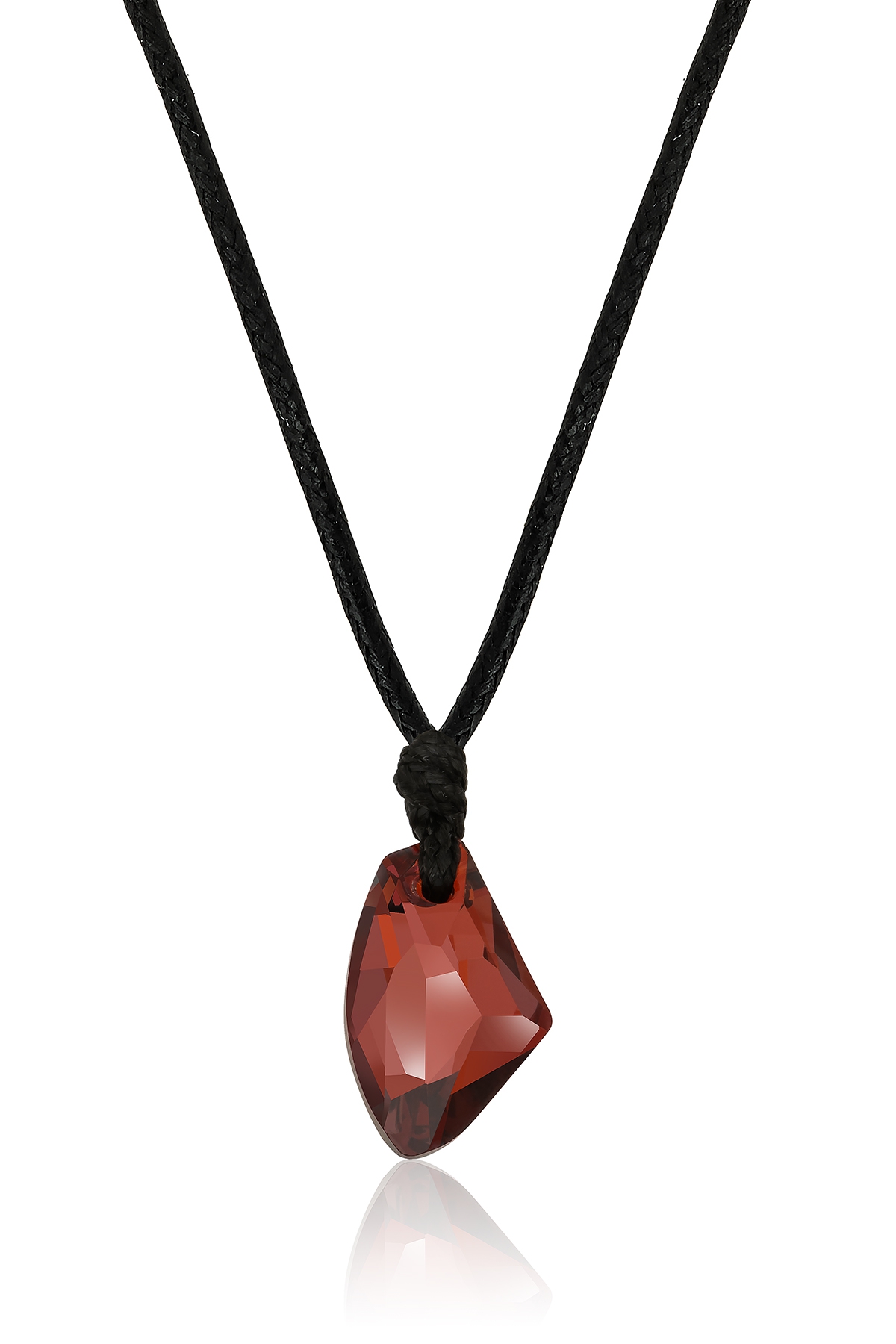 Swarovski® 6656 Galactic Vertical Red Magma İpli Kolye