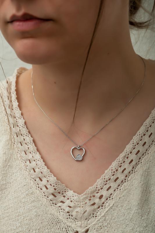 Swarovski Zirconia Kalpli 925 Ayar Gümüş Kolye