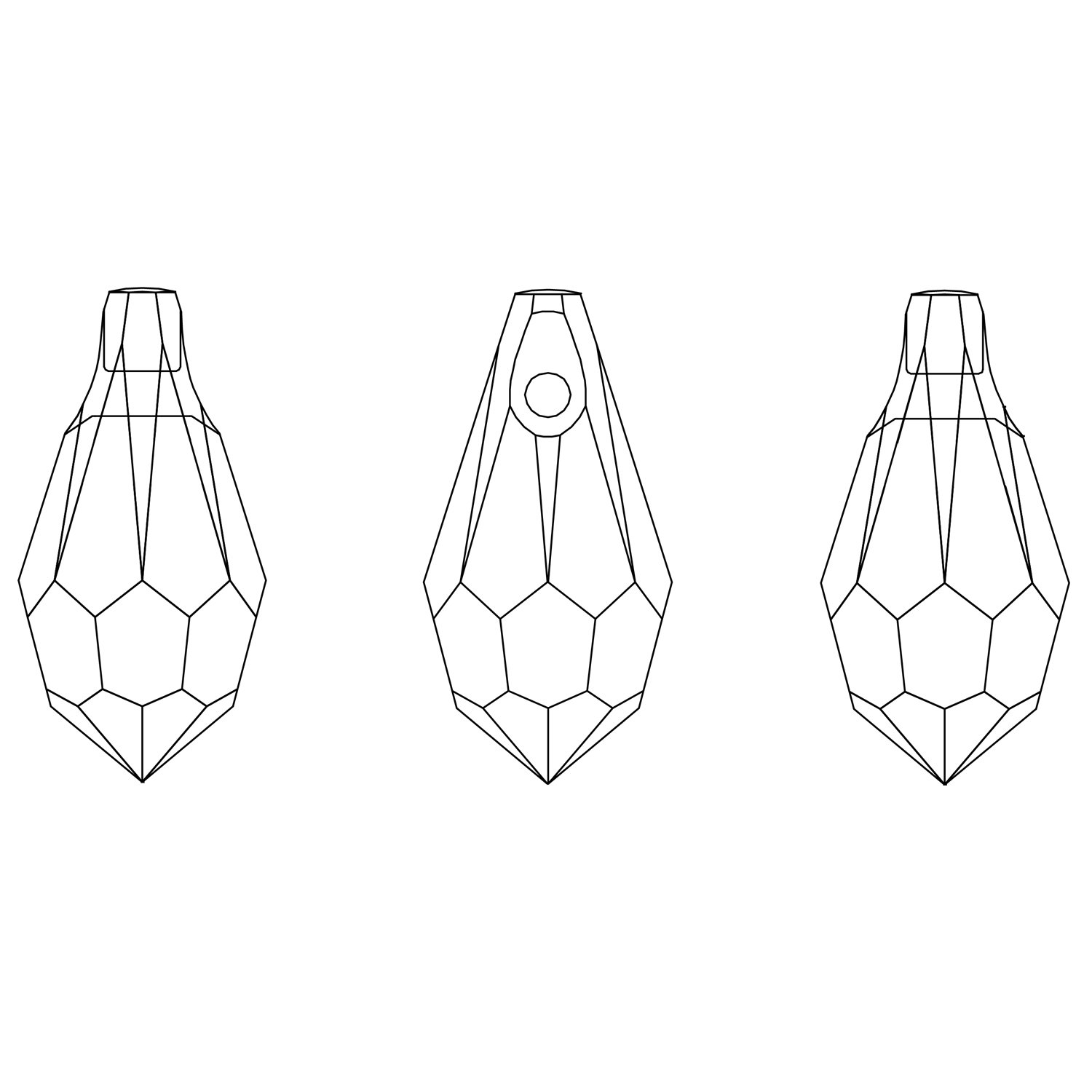 Swarovski Taşlı 6600 Classıc Drop Küpe - Jet