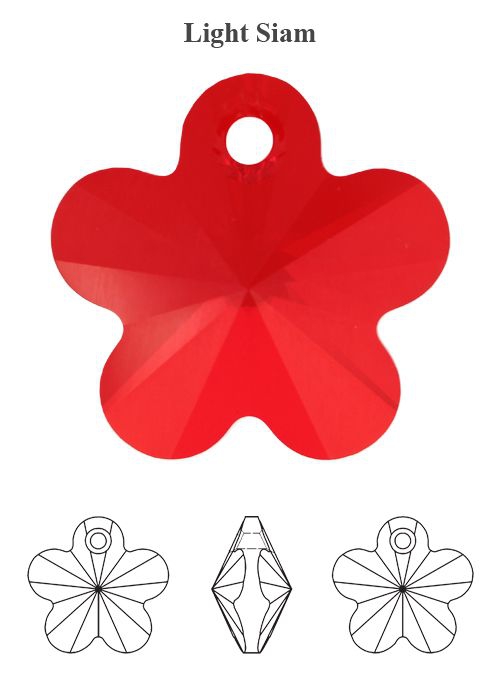 Swarovski 6744 Taşlı Flower Küpe - Light Siam