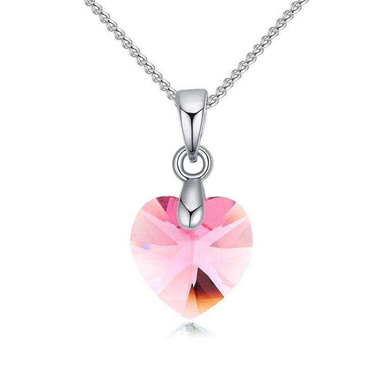 Swarovski® 6228 Xilion Heart Light Rose Kolye
