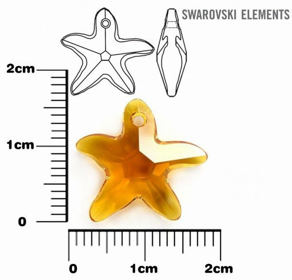 Swarovski® 6721 Starfish Topaz İpli Kolye