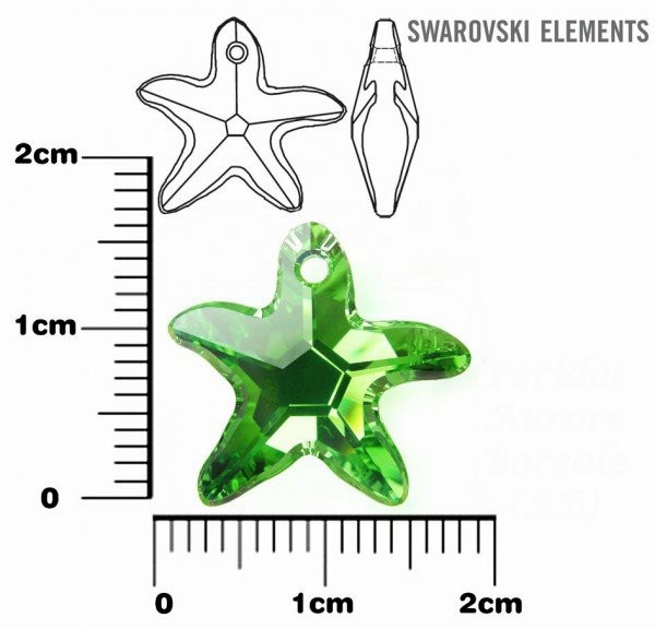 Swarovski® 6721 Starfish Peridot İpli Kolye