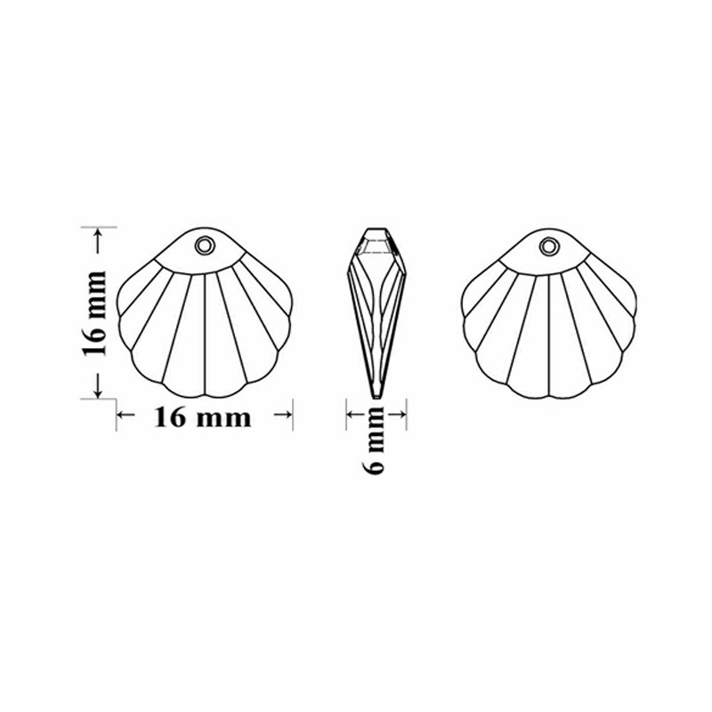 Swarovski® 6723 Shell Light Rose Damla İpli Kolye