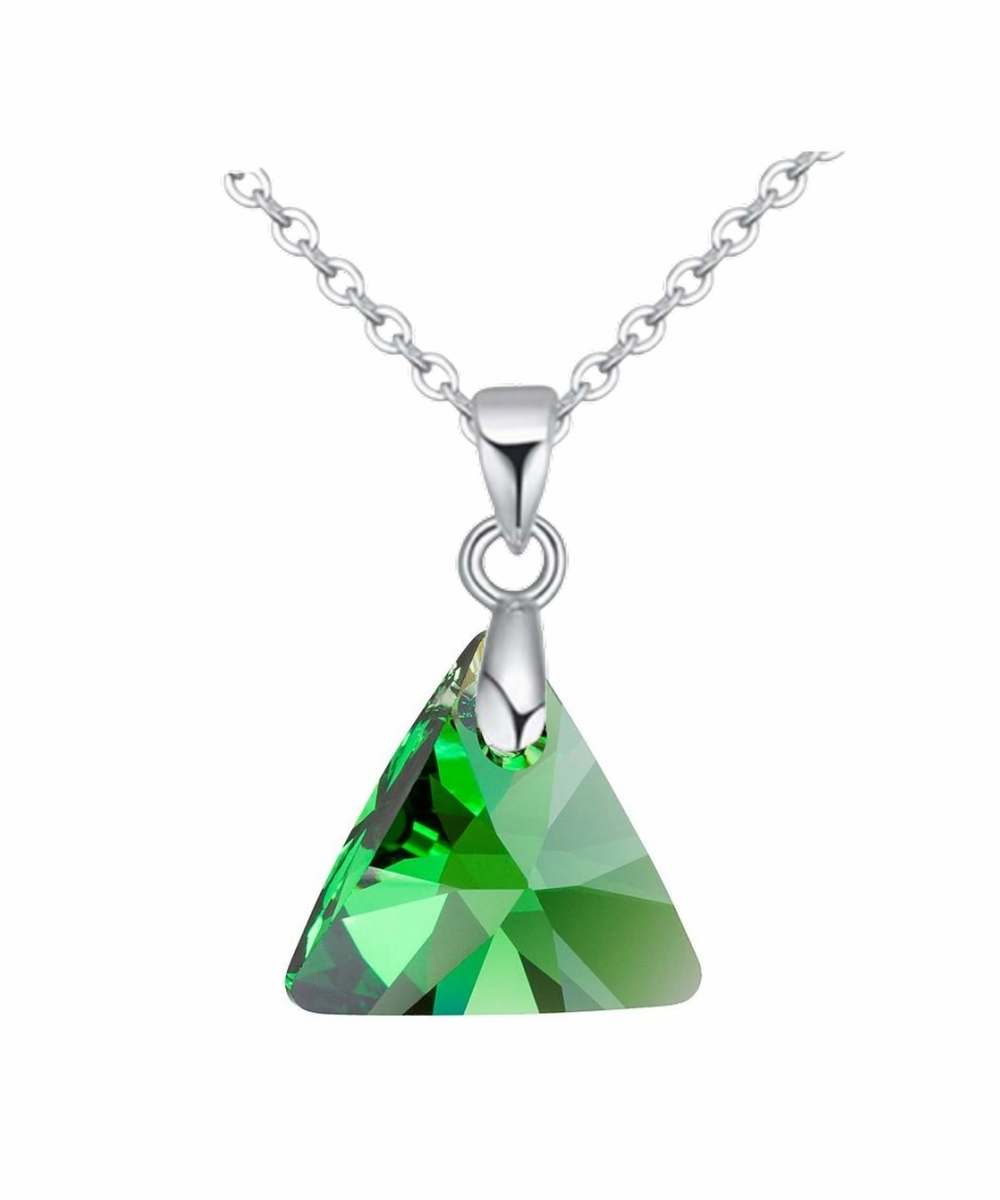 Swarovski® 6628 Xilion Triangle Emerald Kolye