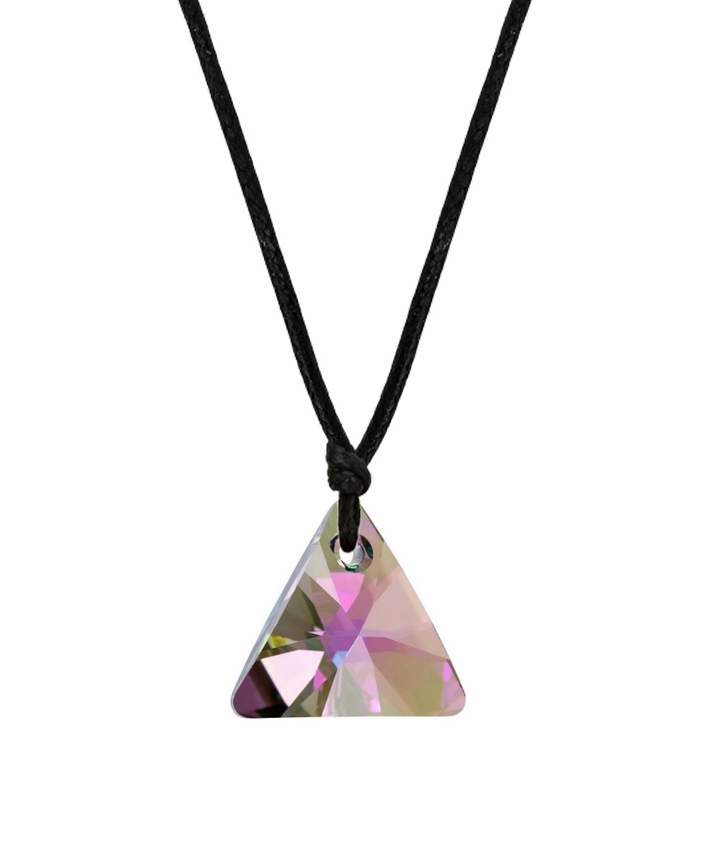 Swarovski® 6628 Xilion Triangle Lilac Shadow İpli Kolye