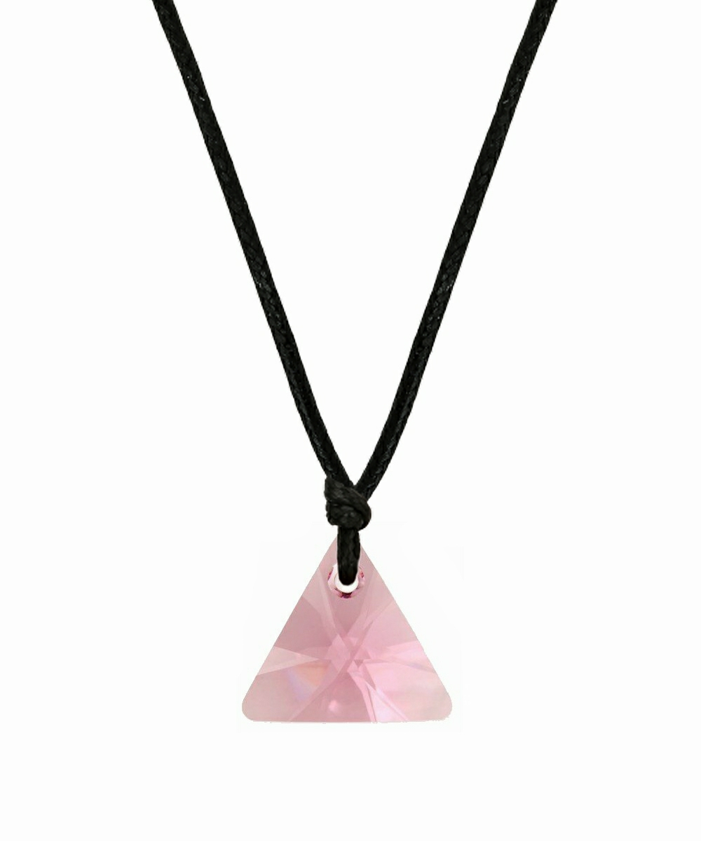 Swarovski® 6628 Xilion Triangle Light Rose İpli Kolye