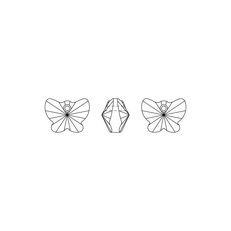 Swarovski® 6754 Butterfly Silver Shade İpli Kolye