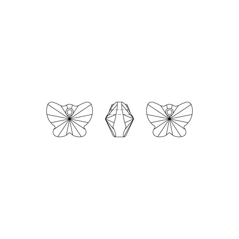 Swarovski® 6754 Butterfly Light Rose İpli Kolye