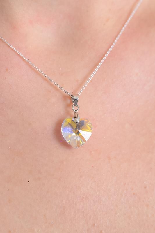 Swarovski® Taşlı Xilion Heart JanJan 925 Ayar Gümüş Kolye