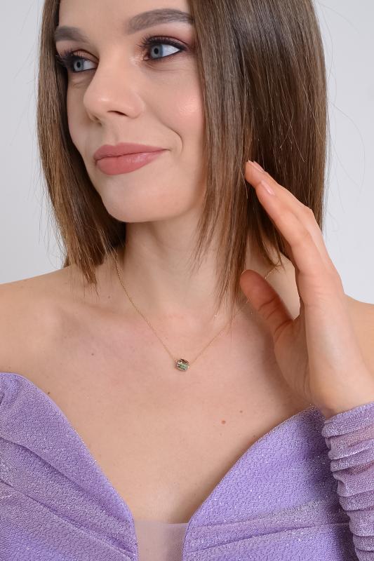 Swarovski® Taşlı Cube Vitrail Medium 925 Ayar Gümüş Kolye