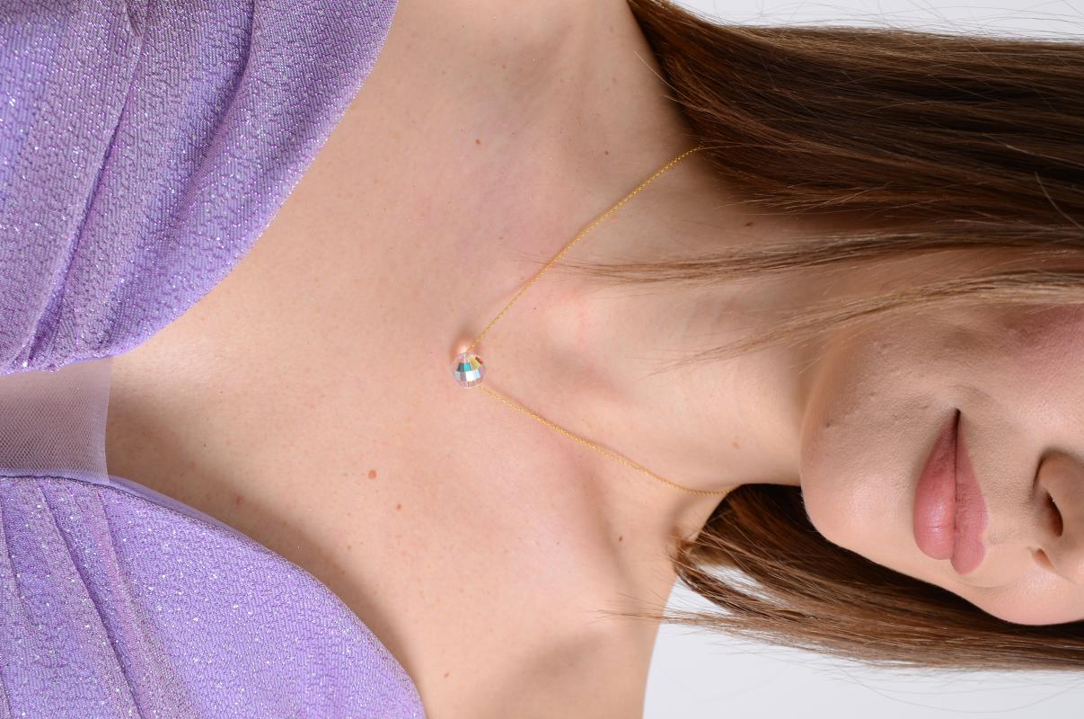 Swarovski® Taşlı Raund 5005 Jan Jan Drop 925 Ayar Gümüş Kolye