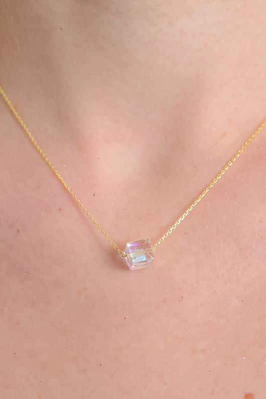 Swarovski® Taşlı Cube JanJan 925 Ayar Gümüş Kolye