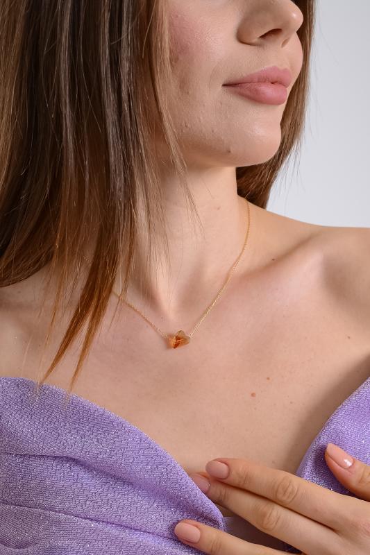 Swarovski® Taşlı Wild Heart Golden Shadow 925 Ayar Gümüş Kolye